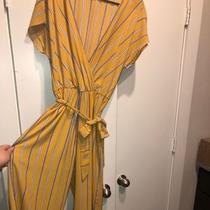 Yellow Pinstripe Jumpsuit